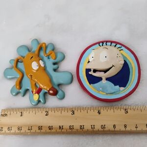2 Vtg 90s Rugrats Refrigerator Magnets Viacom Tommy Pickles Spike Nickelodeon H